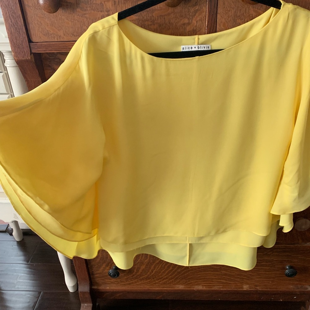Alice and Olivia yellow blouse